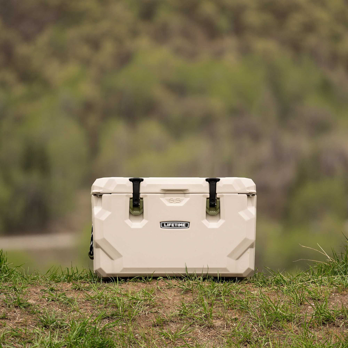 Lifetime 65 qt Bear-Resistant Camping Cooler, Premium High Performance, Ice Retention, Hard Cooler, 75 Can Capacity, Arctic White (90997)