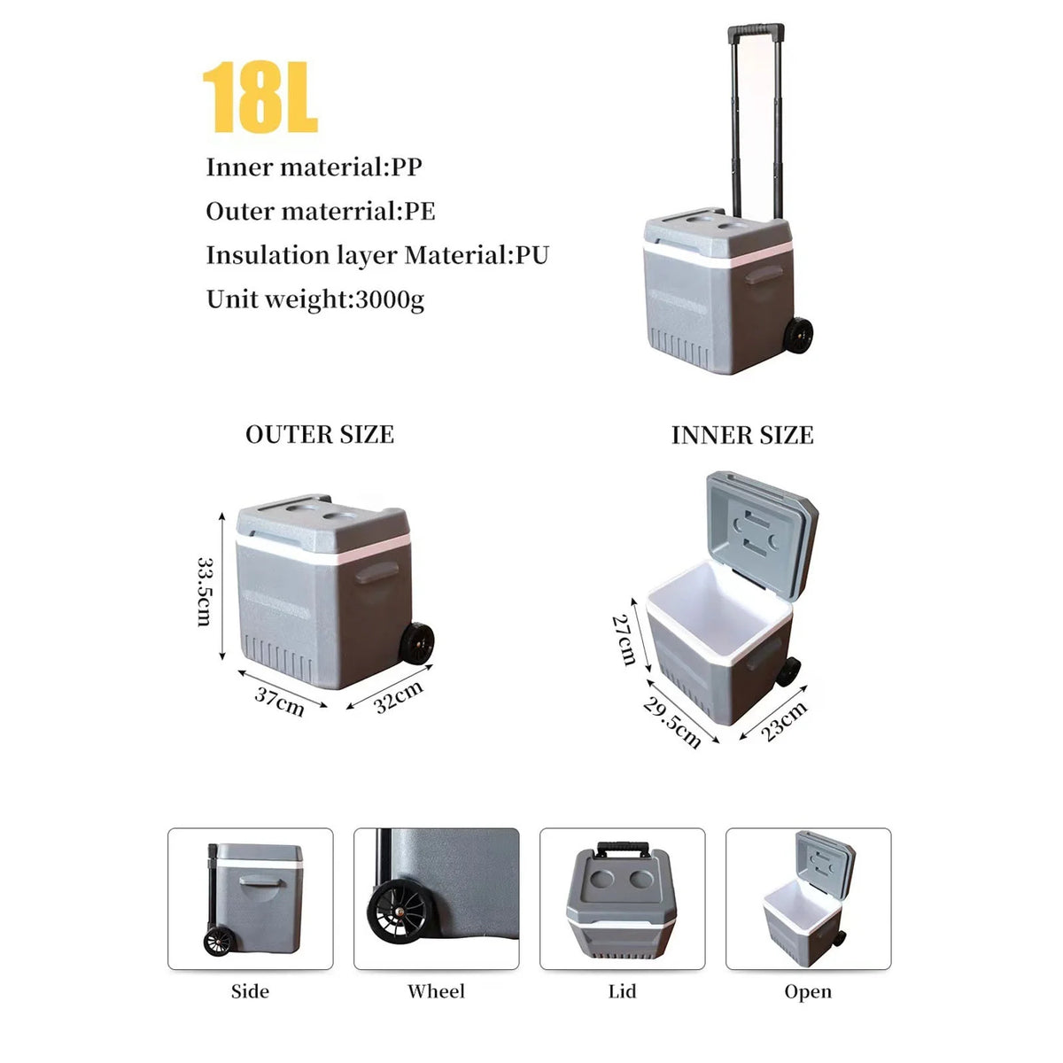 Hard Ice Chest Cooler With Wheels And Handle Portable Wheeled Coolers To Keep Food Fresh Or Drinks Insulated Container Classic Outdoor Storage