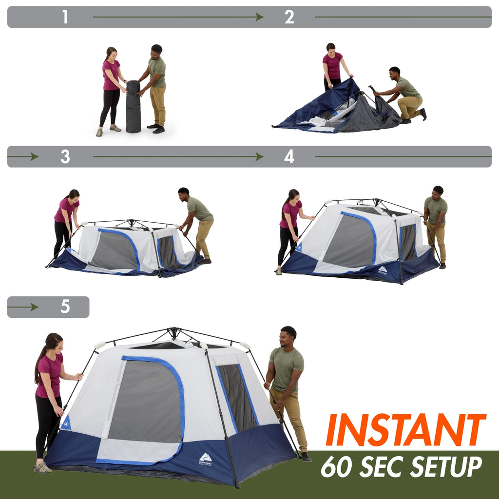 Ozark Trail 4-Person Instant Cabin Tent with LED Lighted Hub