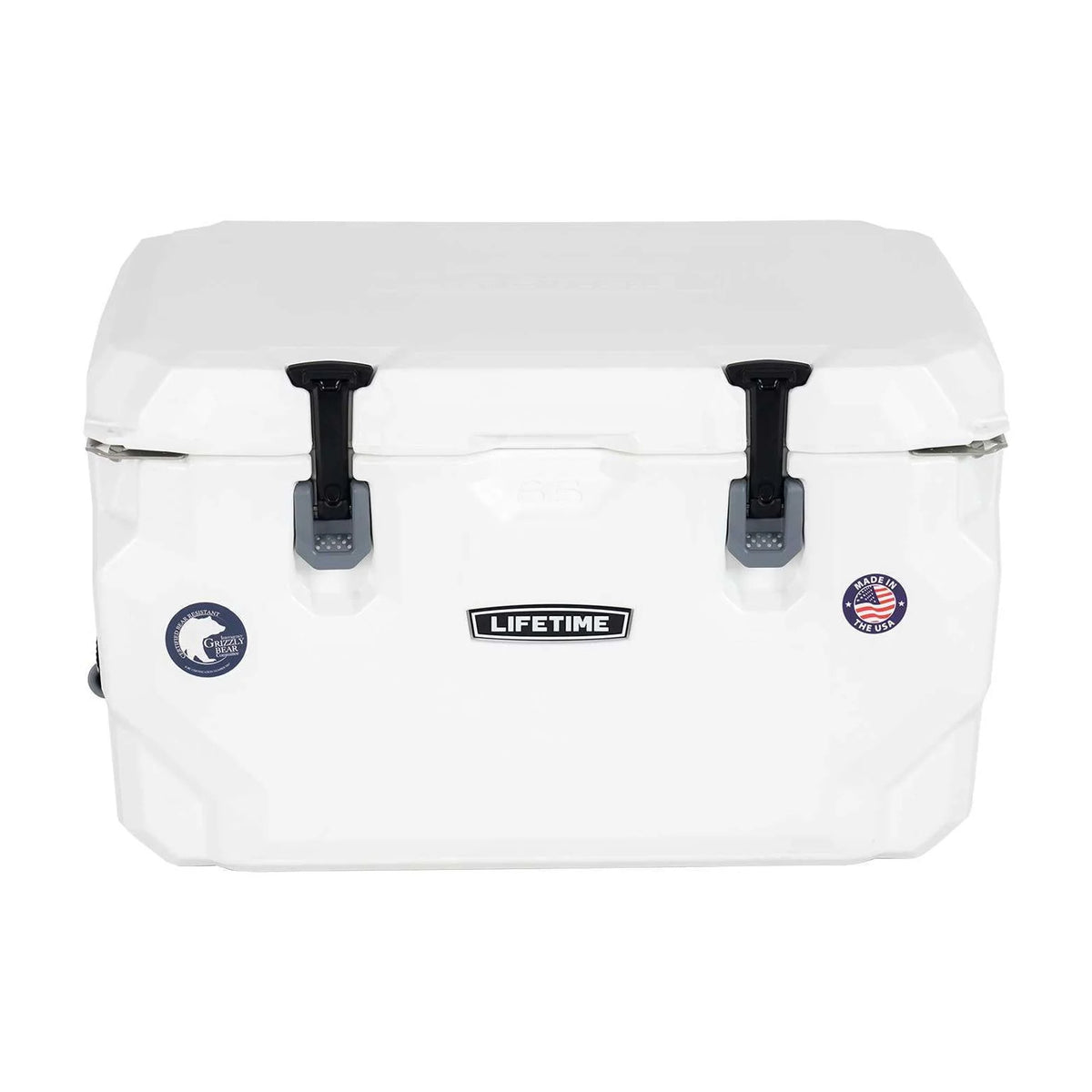 Lifetime 65 qt Bear-Resistant Camping Cooler, Premium High Performance, Ice Retention, Hard Cooler, 75 Can Capacity, Arctic White (90997)
