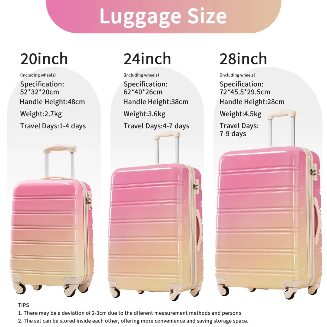 2026 New3 Piece Luggage Sets, Hard Shell Suitcase 20/24/28 Inches with TSA Lock and Spinner Wheels, Expandable Lightweight Travel Luggage for Men Women, Multicolor purple