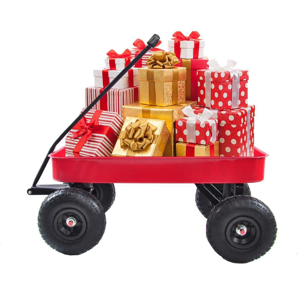 Collapsible Folding Wagon, Push Pull Foldable Beach Wagon Cart with All-Terrain Wheels, Heavy Duty Utility Grocery Wagon for Outdoor Camping Garden Sport Shopping,Pink