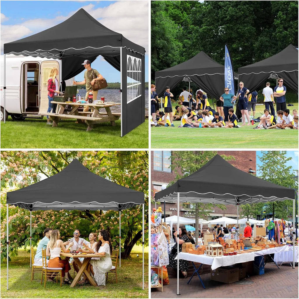 COBIZI 10X20 Pop up Canopy Tent with 6 Removable Side Walls Heavy Duty,Waterproof Adjustable Outdoor Event Party tent Parties,Commercial Instant Portable,Weddings,Camping,with Wheeled Bag,Gray