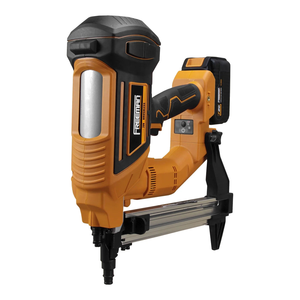 Freeman PE20VCSPN40 20 Volt Cordless and Brushless 1-1/2" Concrete Nailer Kit with Lithium Ion Battery, Charger, and Case -C 750 Shots per Charge