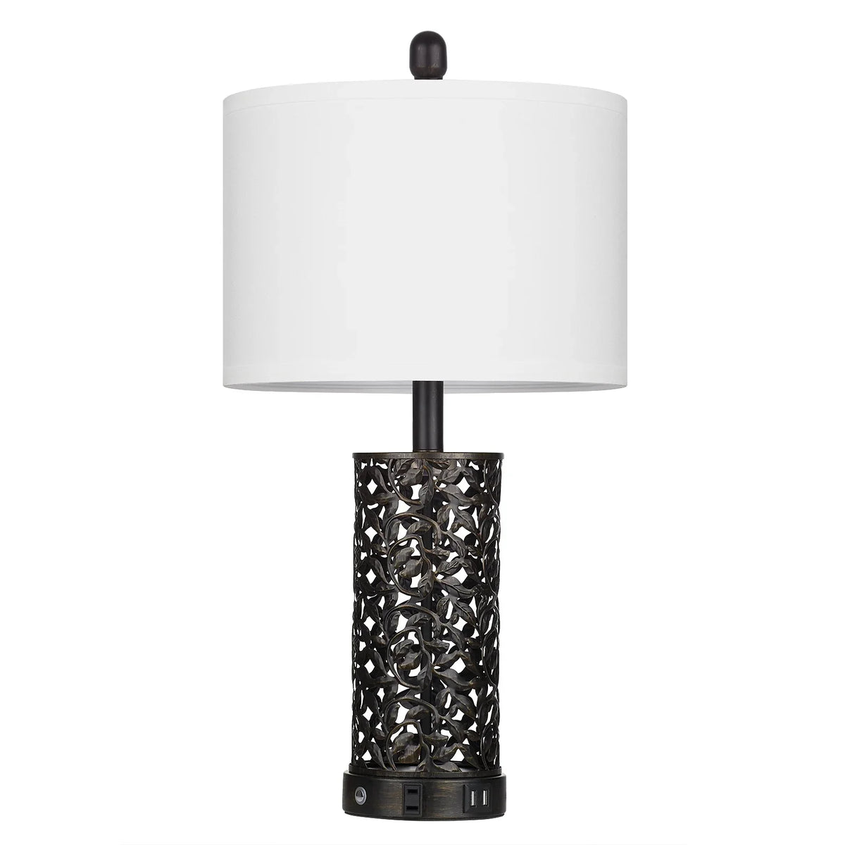 2026 NewCinkeda Table Lamp Set of 2 for Living Room Bedroom with USB Ports AC Outlet 3 Way Dimmable Touch Nightlight Farmhouse White Floral Nightstand Bedside Lamps