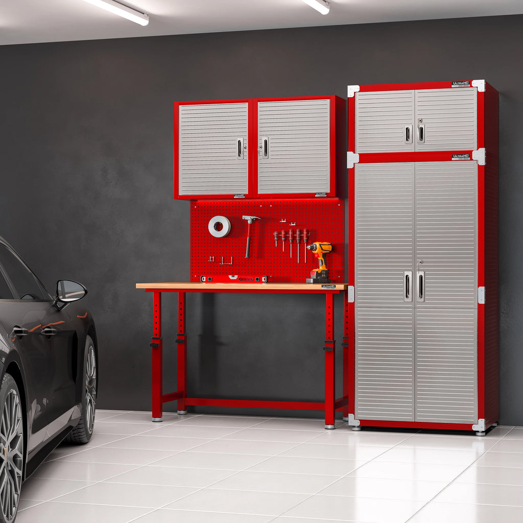Seville Classics UltraHD Steel Body Lockable Storage Cabinet Organizer Locker Shelving Unit, Graphite, 30" W x 18" D x 72" H