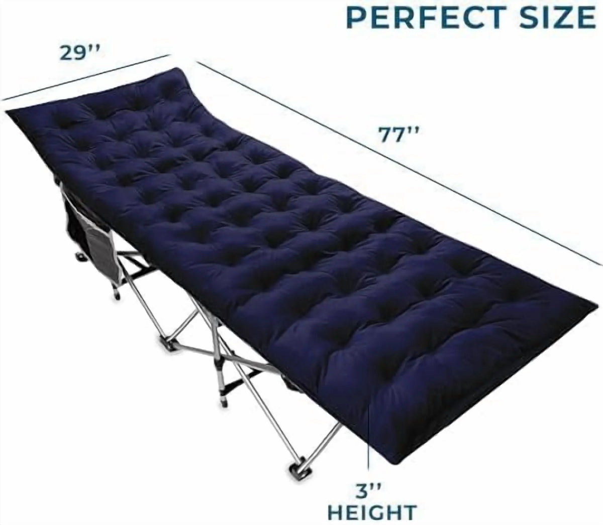 Zento Camping Cot Mattress Foam Pad for Adults -C Thick Soft Ultra Comfort Sleeping Pad for Traveling Hiking Outdoor or Indoor Use -C Lightweight Easy to Carry Foldable Waterproof Adult Cot Mattress