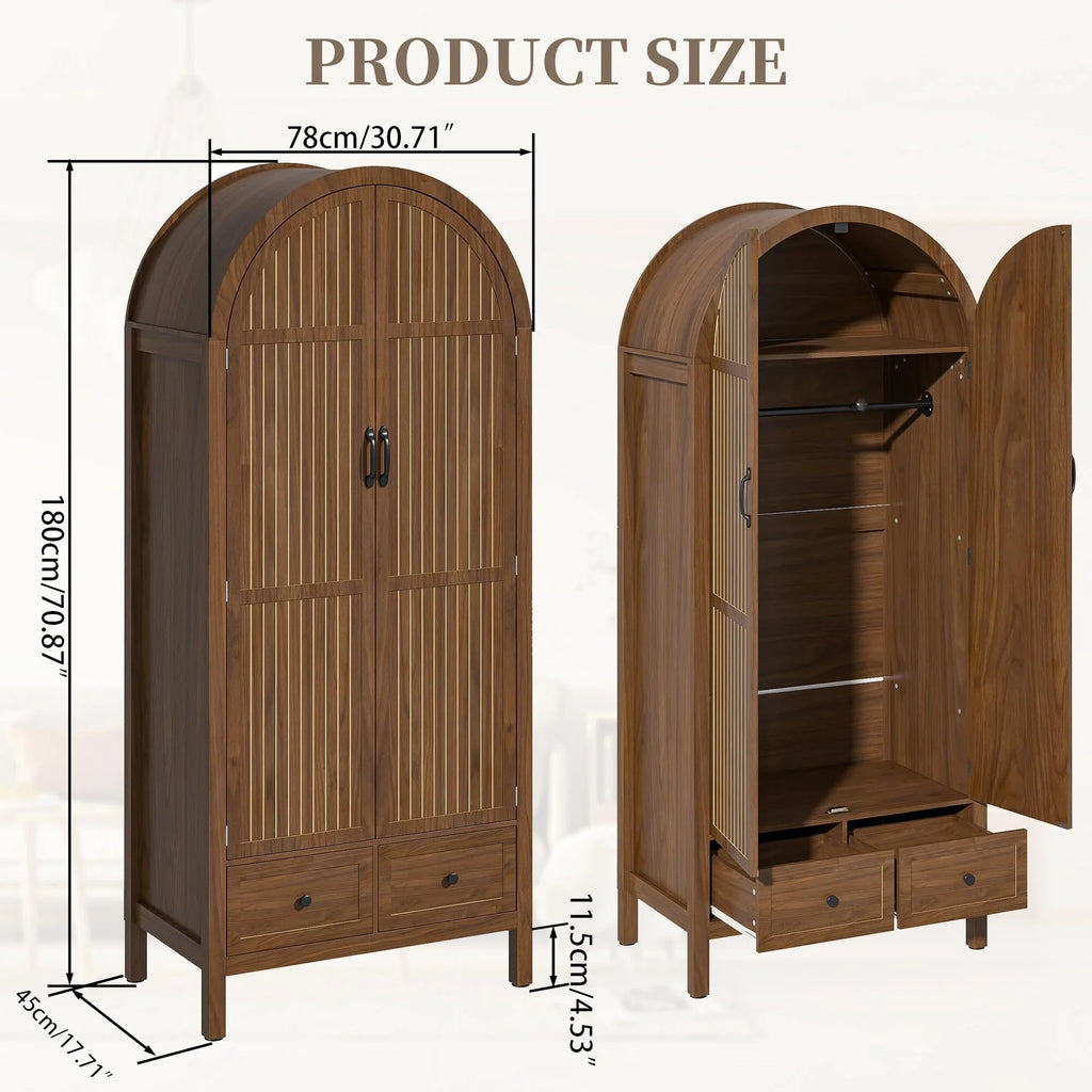 2026 NewArmoire Wardrobe Closet, Bedroom Armoire with Drawers, Wood Wardrobe Storage Cabinets