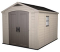 2026 NewKeter Factor 8 x 11 Foot All Weather Resin Outdoor Storage Shed, Taupe