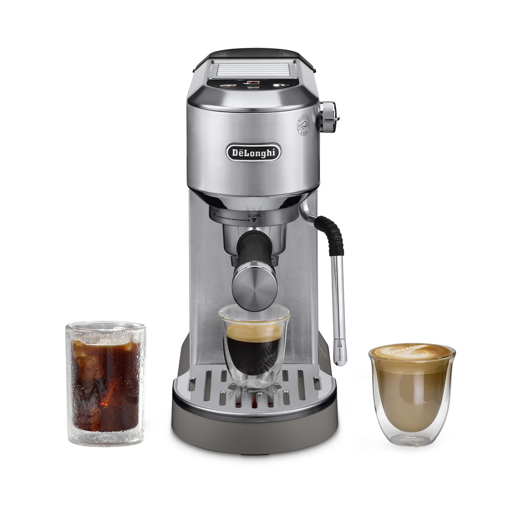 2026 NewDe’Longhi Dedica Duo Espresso Machine, Compact Size with Built in Frother for Latte Art, Brew Espresso, Cold Brew, Lattes & More, Stainless Steel