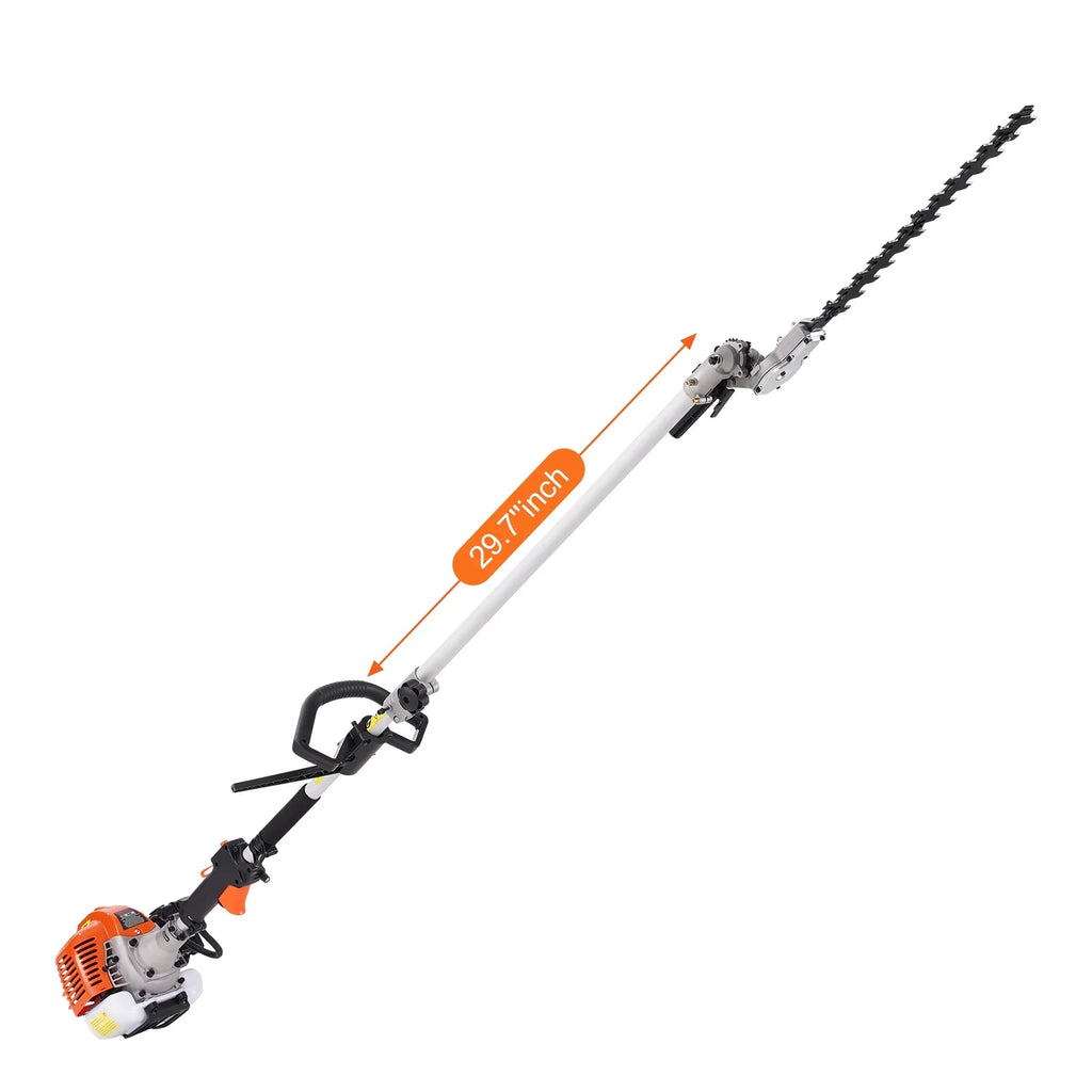 2026 NewVEVOR 26CC 5-in-1 Multi-Functional Trimming Tools, Gas Hedge Trimmer, Weed Eater, String Trimmer, Edger, Pole Saw Chainsaw Pruner with Extension Pole