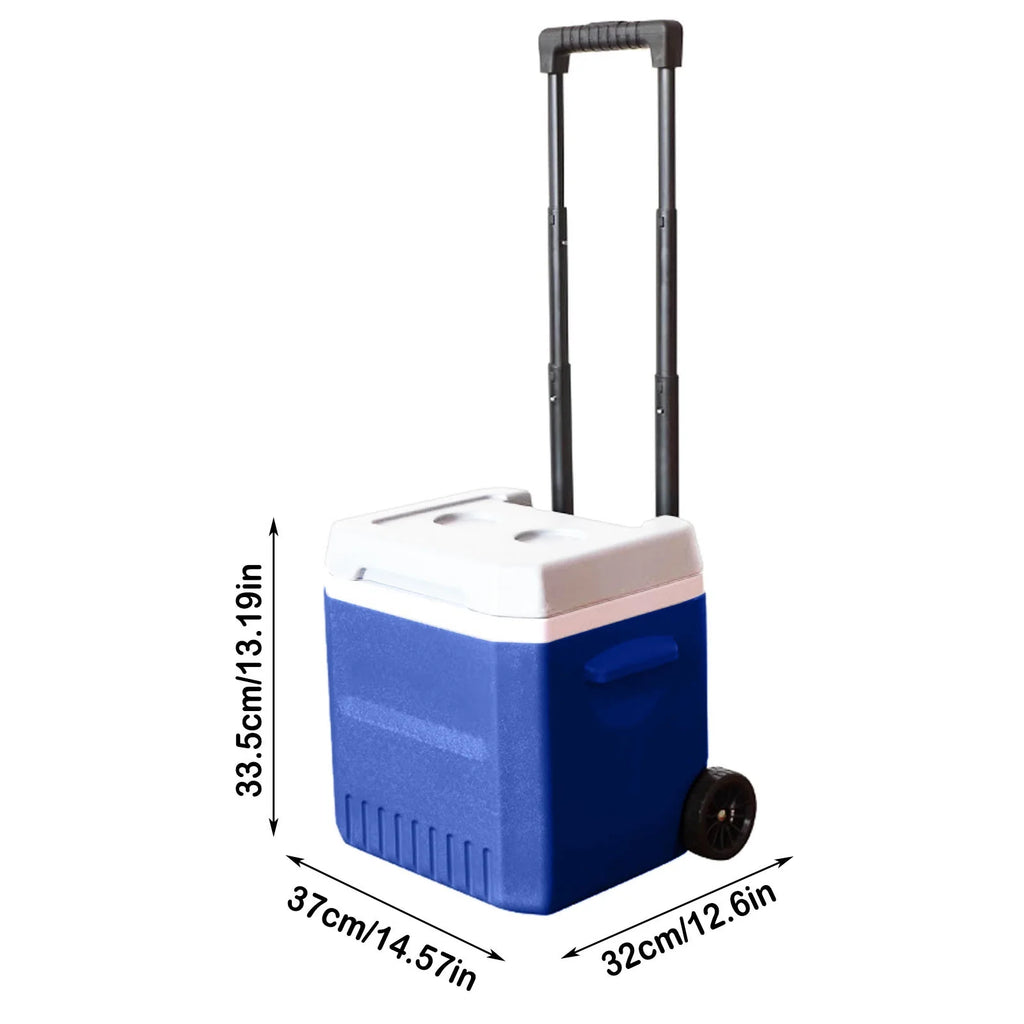 19 QT Wheeled Cooler - Hard-Sided Insulated Ice Chest with Heavy-Duty Wheels & Handle for Camping, Tailgating, Beach & Outdoor Adventures