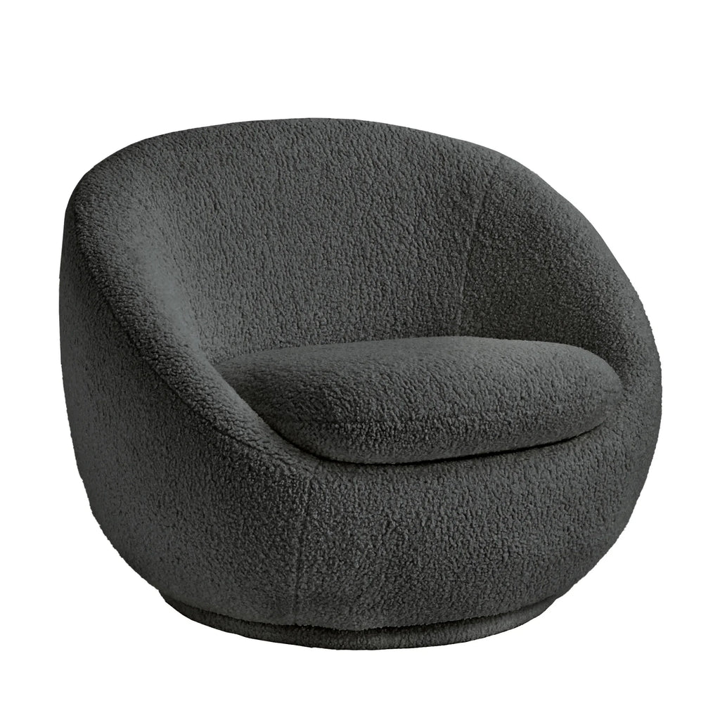 2026 NewBetter Homes & Gardens Mira Swivel Accent Chair, Cream Shearling