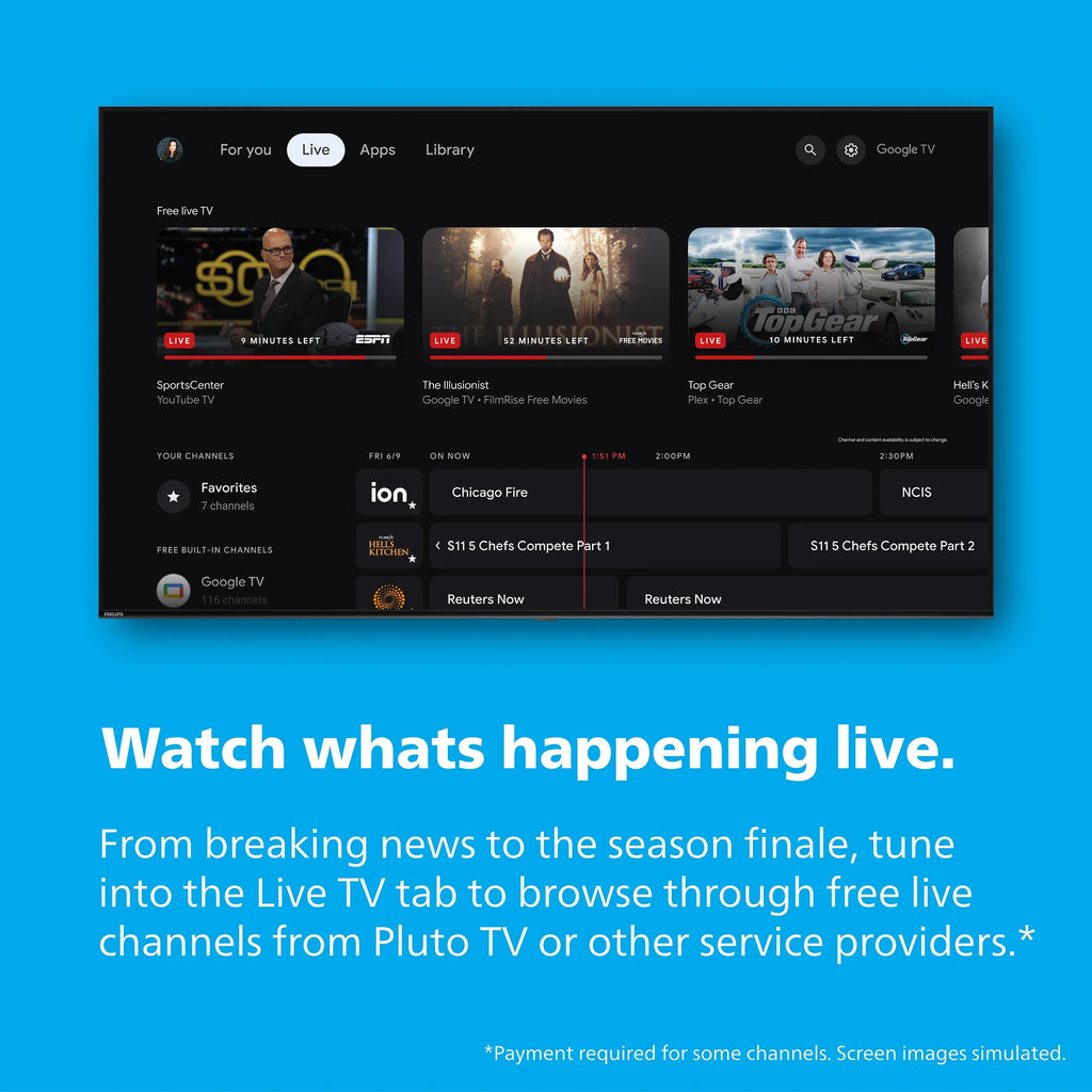 2026 NewPhilips 60" Class 4K Ultra HD (2160p) Google Smart LED TV (60PUL7555/F7)
