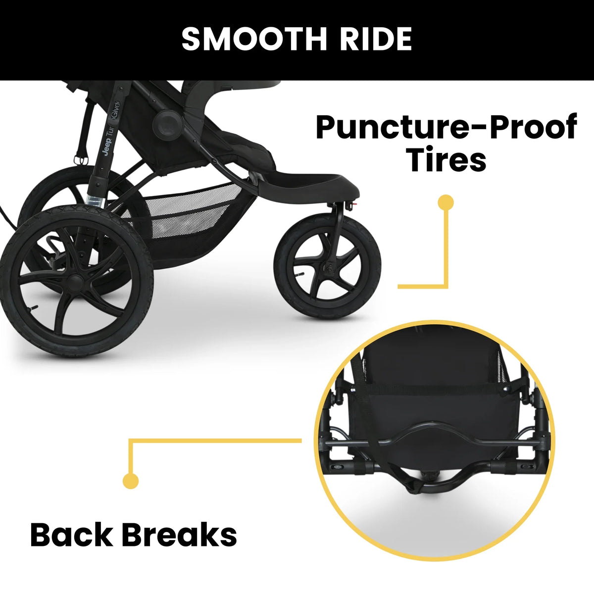 2026 NewJeep TurboGlyde Jogging Stroller by Delta Children, Black