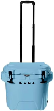 30 Quart Wheeled Hard Cooler Insulated Portable Ice Chest Box Durable, All-Terrain Rolling Cooler for Beach, Drink, Beverage, Boating, Fishing, Camping, and Outdoor Activities