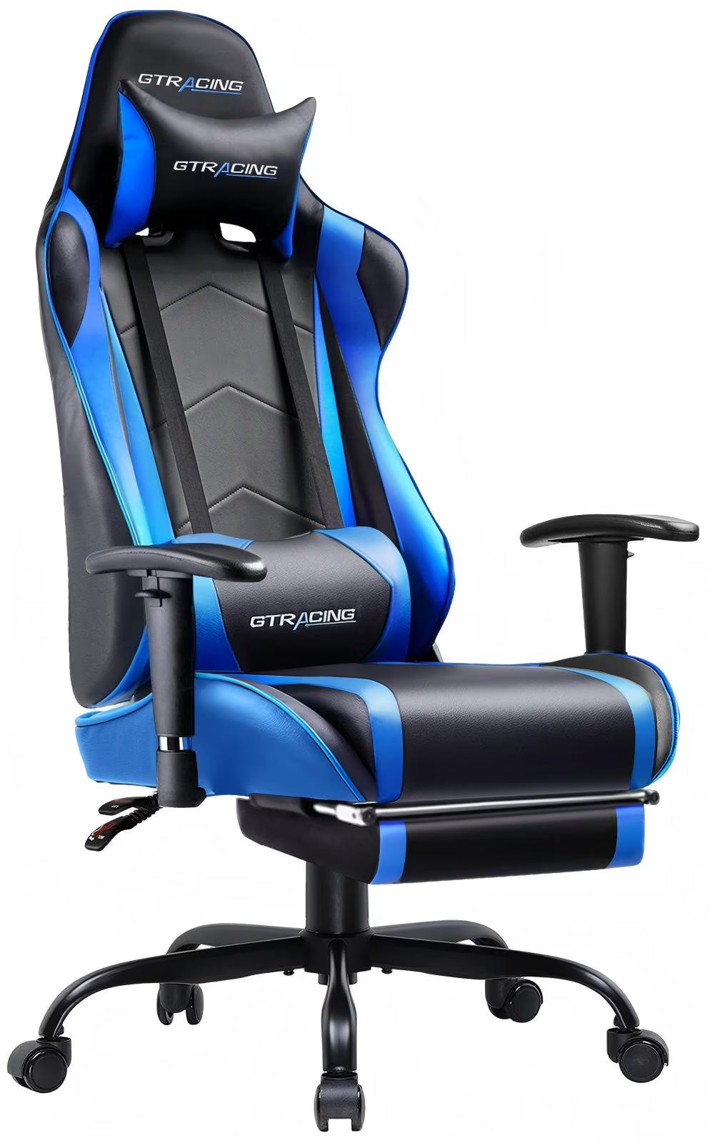 2026 NewGTRACING Gaming Chair, Ergonomic Office Desk Chair with Lumbar Support, PU Leather, Footrest & Adjustable Headrest, Red