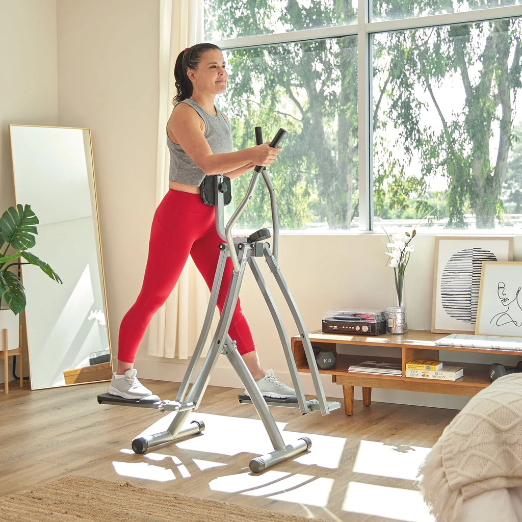 2026 NewSunny Health & Fitness SF-E902 Air Walk Trainer Glider w/ LCD Monitor
