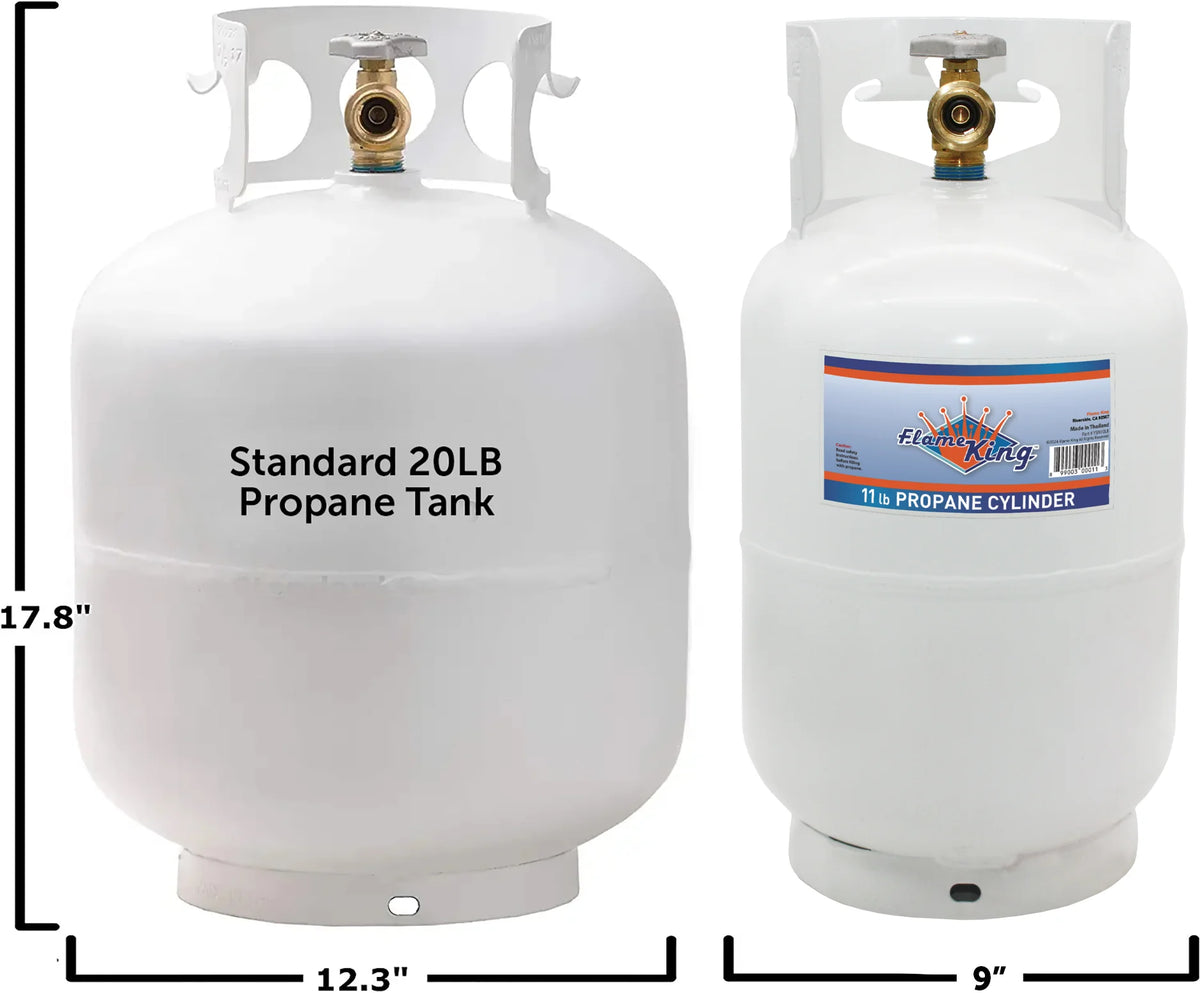 Flame King 10LB Empty Steel Propane Tank LP Cylinder w/ Type1 OPD Valve, for Grills & BBQs