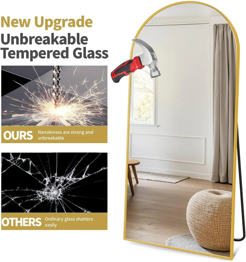 2026 NewArched Full Length Mirror, 71"x26" Large Floor Standing Body Mirror with Stand, Gold
