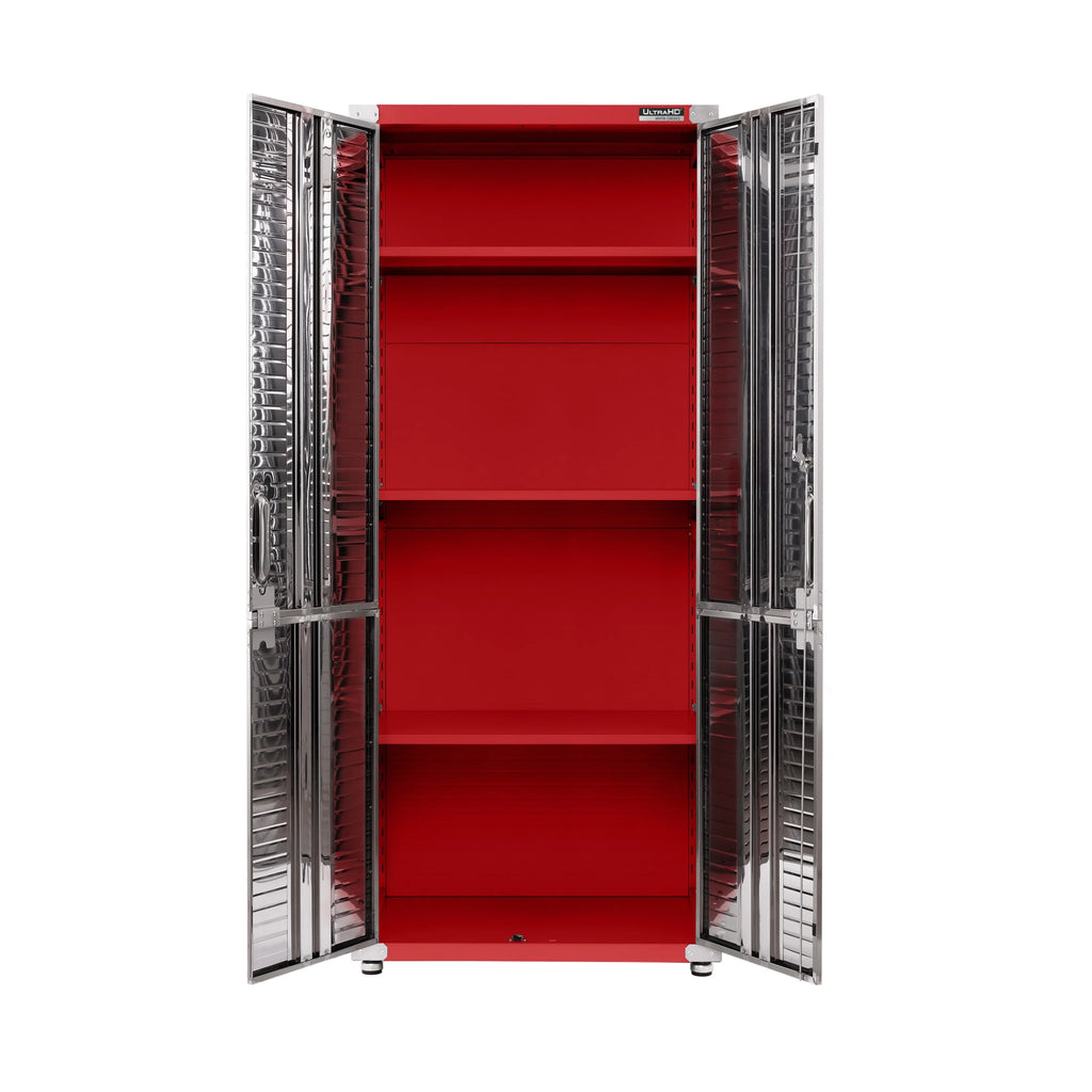 Seville Classics UltraHD Steel Body Lockable Storage Cabinet Organizer Locker Shelving Unit, Graphite, 30" W x 18" D x 72" H