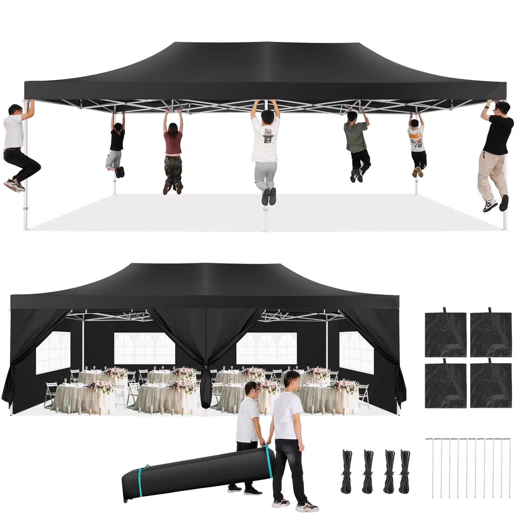 COBIZI 13x26 Heavy Duty Commercial Canopy Tent,Easy Pop Up Party Tent Gazebo,Outdoor Portable Party Canopy,Extra-large Size Space For Outside Wedding Gathering Activities,Waterproof&UPF 50+,White