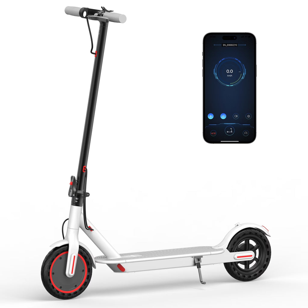 AOVOPRO WHITE ES80 350W 8.5' Foldable Electric Scooter for Adults and Child, 21 Miles Range