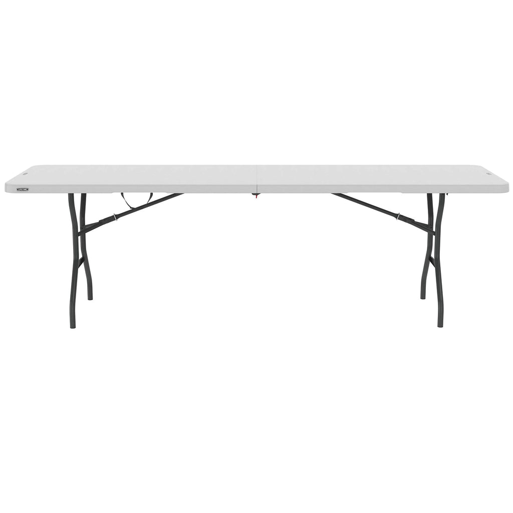 Lifetime 8 Foot Fold-in-Half Rectangle Table, Indoor/Outdoor Commercial Grade, White Granite (280270)