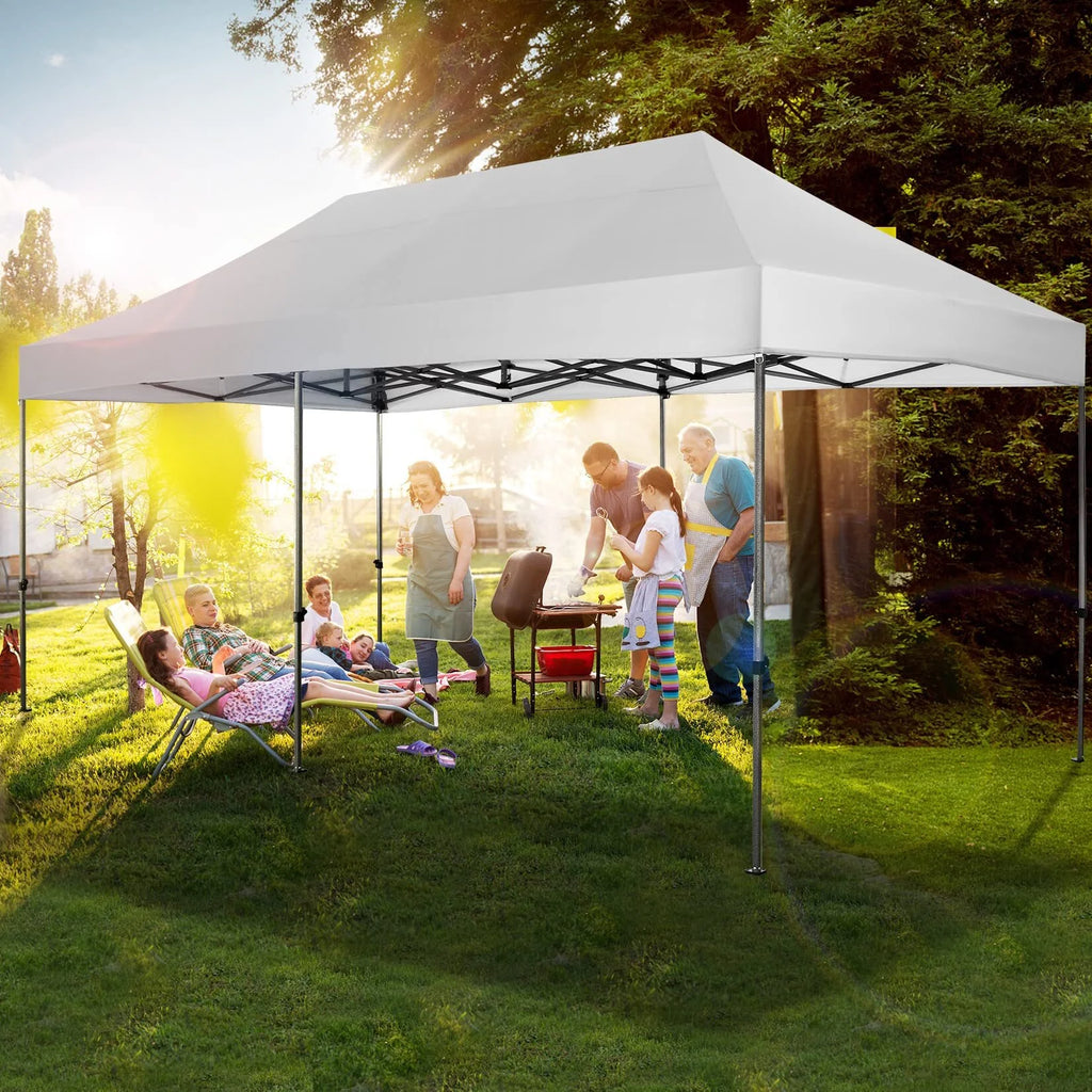 HOTEEL 10x20 Pop up Canopy with 6 Sidewalls Commercial Heavy Duty Canopy UPF 50+ All Weather Waterproof Outdoor Wedding Party Tents Gazebo with Roller Bag, Khaki