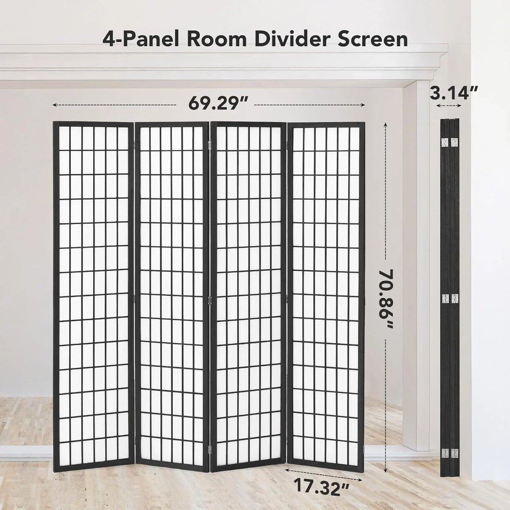 2026 NewJOSTYLE Room Divider Wall Shoji Screen, 6 Panel Folding Privacy Screen for Room Separation, Japanese Wood Room Divider Screen, 5.9 Ft, Natural