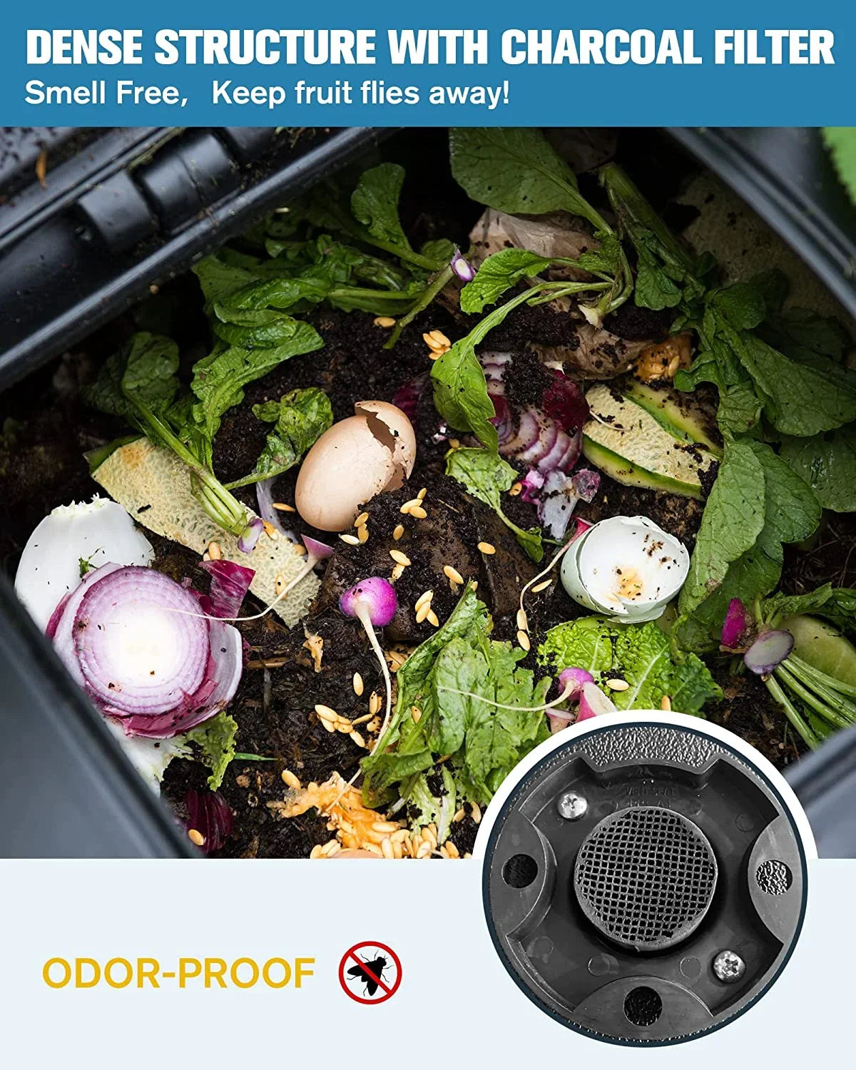 2026 NewInsulated Compost Bin with Ventilation System - Quickly Composting All Year Round,A Reservoir at The Bottom Design to Collect The Leachate (Green)