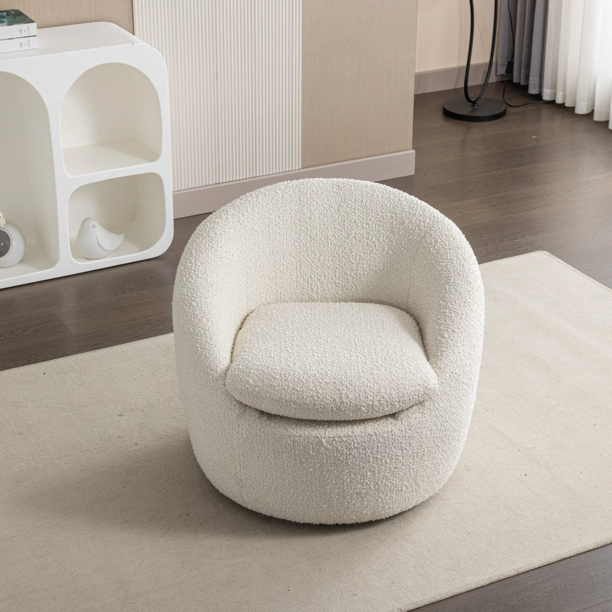 2026 NewRoundhill Furniture Winnie Modern Barrel Chair, 360" Swivel
