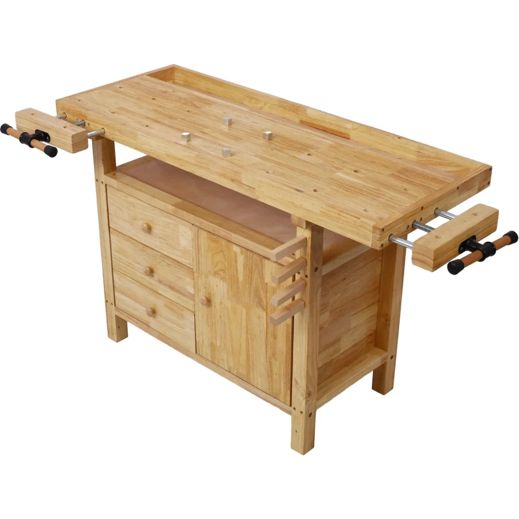 2026 NewWorkbench, Work Bench, Versatile and Functional Wooden Workstation, Work Table for Garage Workshop and Home, 55"L*24.5"W*33"H, Natural