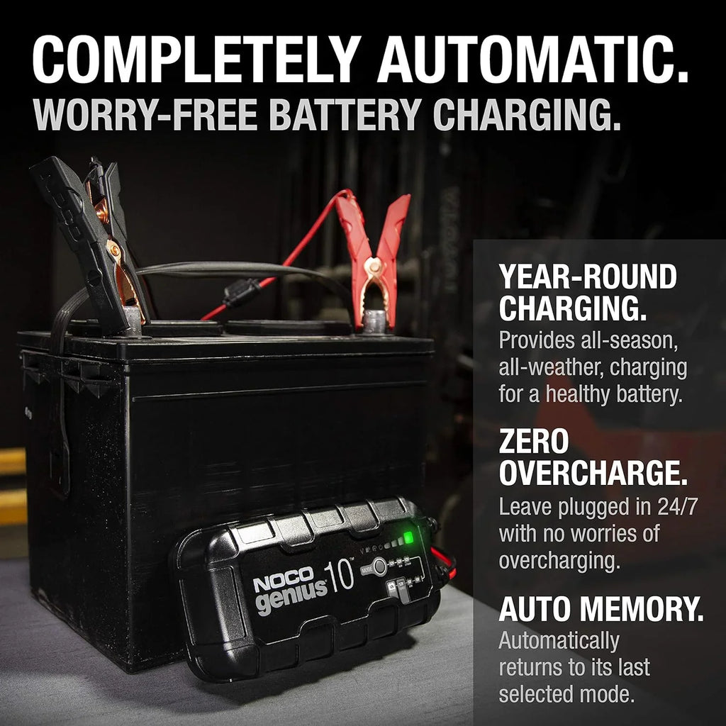 2026 NewNOCO GENIUS10: 10A 6V/12V Smart Battery Charger, Maintainer and Desulfator