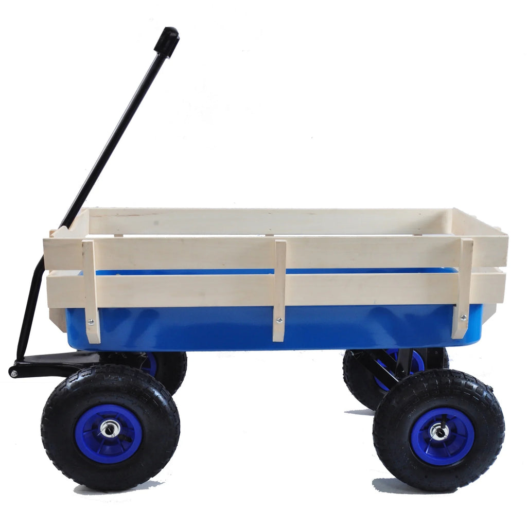 Collapsible Folding Wagon, Push Pull Foldable Beach Wagon Cart with All-Terrain Wheels, Heavy Duty Utility Grocery Wagon for Outdoor Camping Garden Sport Shopping,Pink