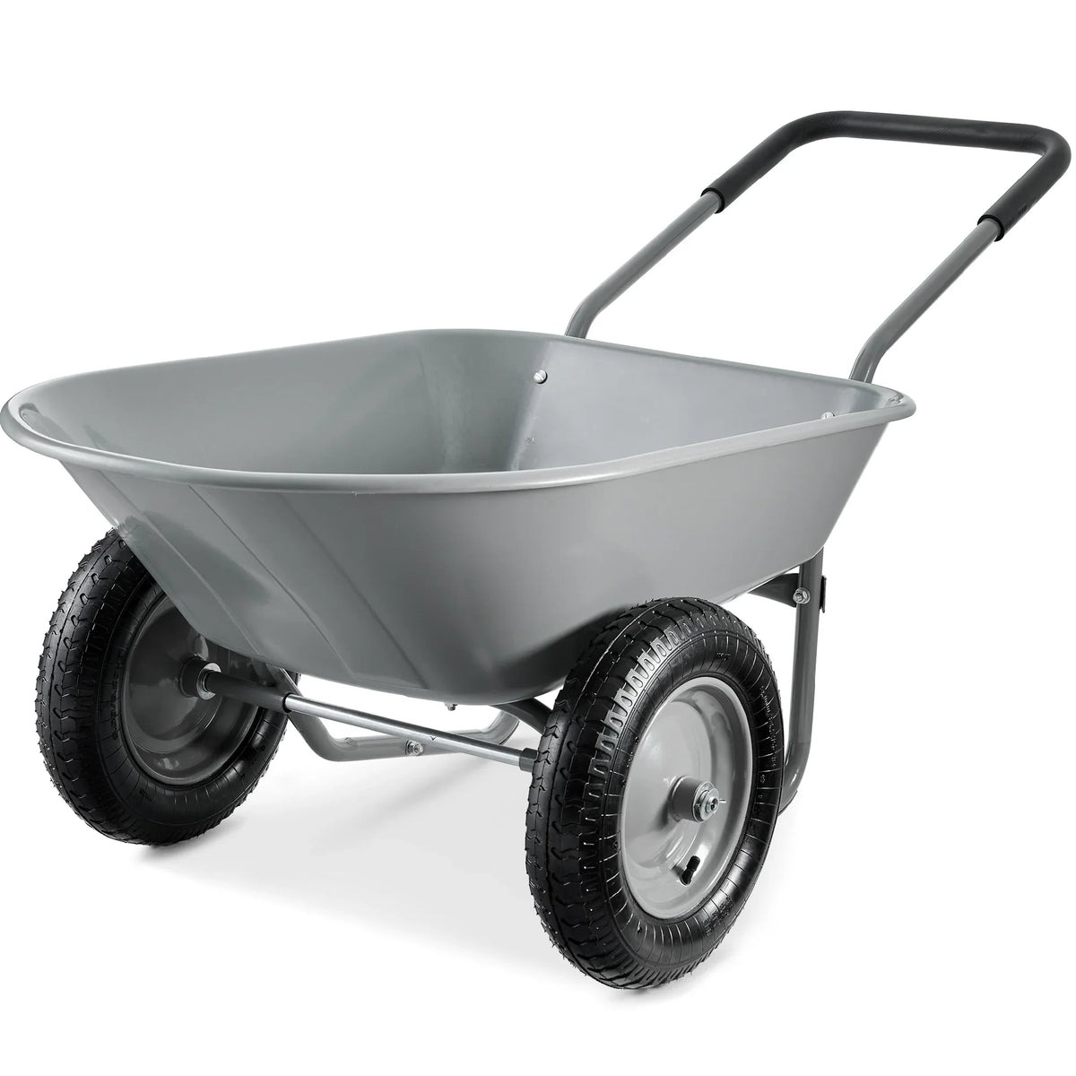 2026 NewBest Choice Products Dual-Wheel Home Wheelbarrow Yard Garden Cart for Lawn, Construction - Green