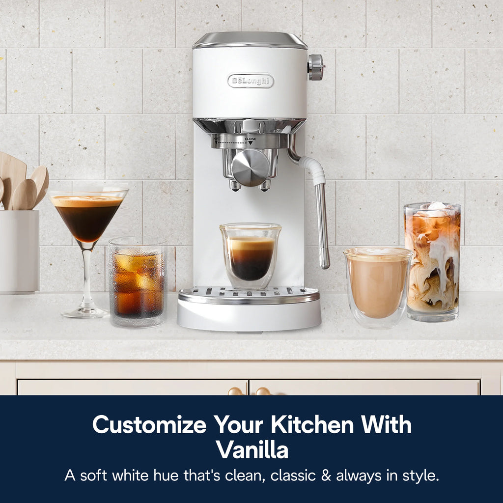 2026 NewDe’Longhi Dedica Duo Espresso Machine, Compact Size with Built in Frother for Latte Art, Brew Espresso, Cold Brew, Lattes & More, Stainless Steel