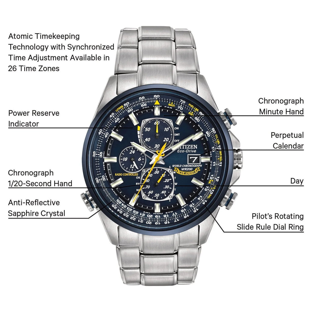 2026 NewCitizen Men's Eco Drive Blue Angels World Chronograph AT Watch AT8020-54L