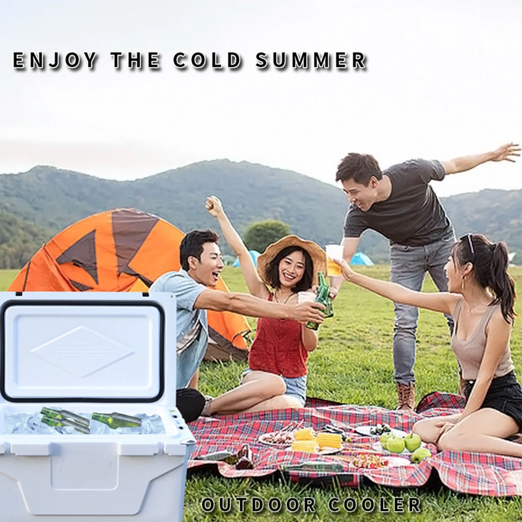 Segmart 65QT Hard Insulated Portable Cooler for Camping, Ultra-Light Insulated Ice Chest Box with 2 Wheels, Leak-Proof Cooler for Drink, Beverage, Beach, Camping, Picnic, Barbecue, Khaki
