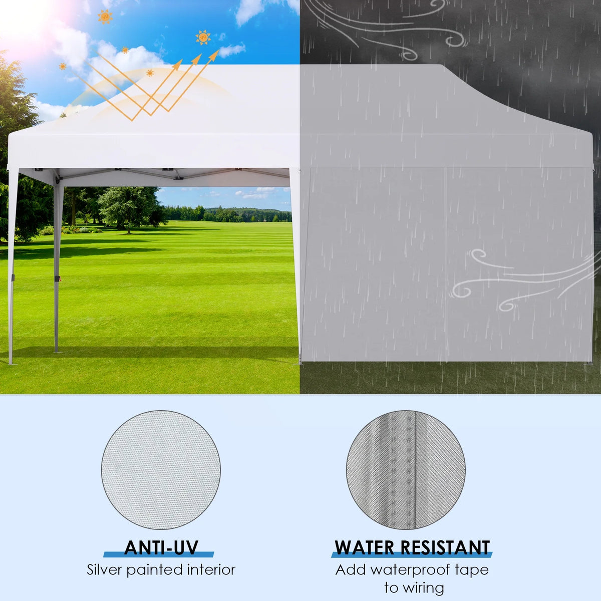 LAZY BUDDY 10'x20' Pop up Canopy Tent with 6 Sidewalls, Heavy Duty Outdoor Canopy Tent Commercial Instant Folding Sun Shelter for Party, Wedding, Camping