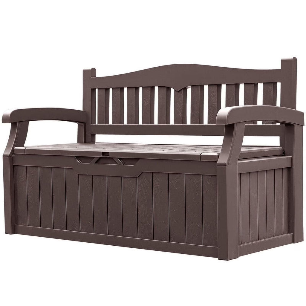 2026 NewHomall 80 Gallon Plastic Storage Bench Made Of Durable Weatherproof Resin And Deck-Box Organized Storage Compartment For Outdoor Patios And Lawns,Black