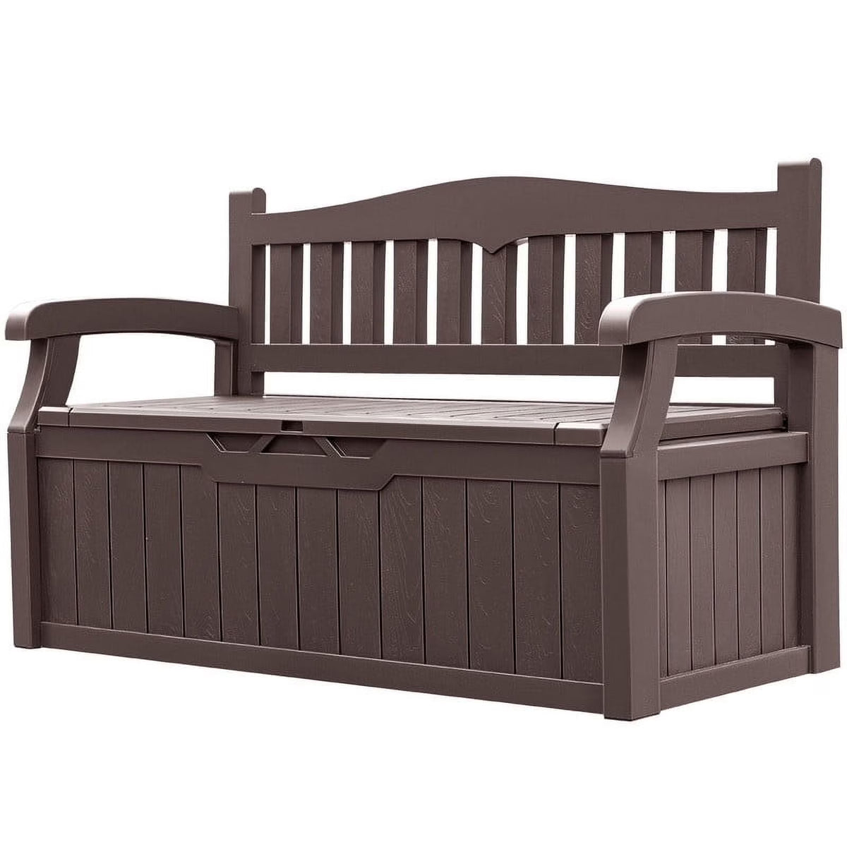 2026 NewHomall 80 Gallon Plastic Storage Bench Made Of Durable Weatherproof Resin And Deck-Box Organized Storage Compartment For Outdoor Patios And Lawns,Black