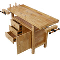 2026 NewWorkbench, Work Bench, Versatile and Functional Wooden Workstation, Work Table for Garage Workshop and Home, 55"L*24.5"W*33"H, Natural