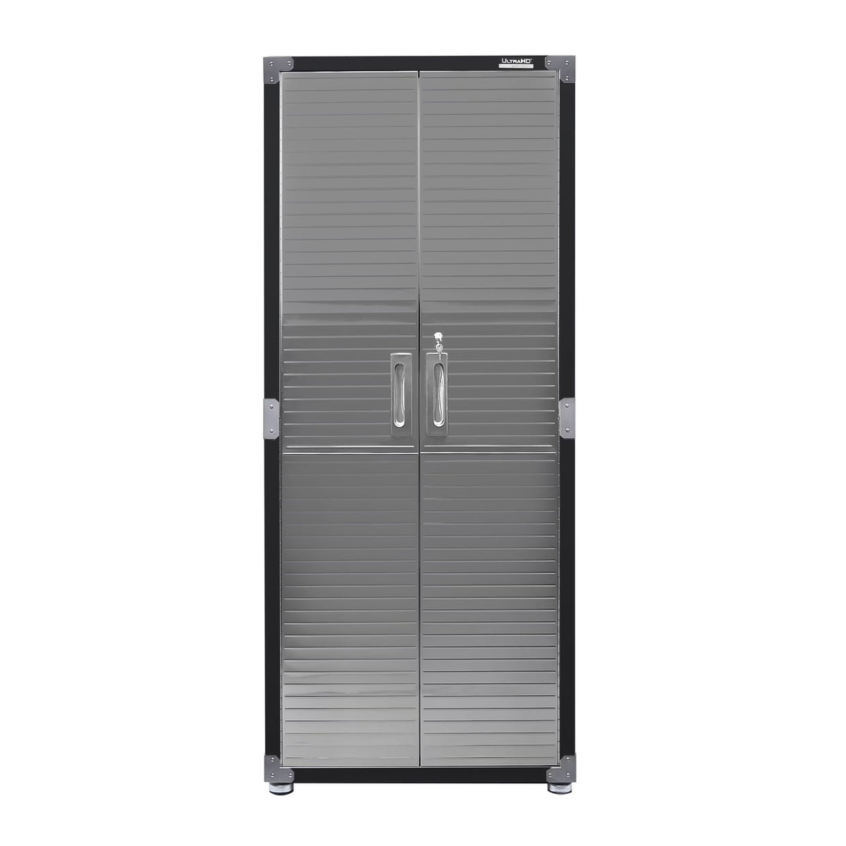 Seville Classics UltraHD Steel Body Lockable Storage Cabinet Organizer Locker Shelving Unit, Graphite, 30" W x 18" D x 72" H