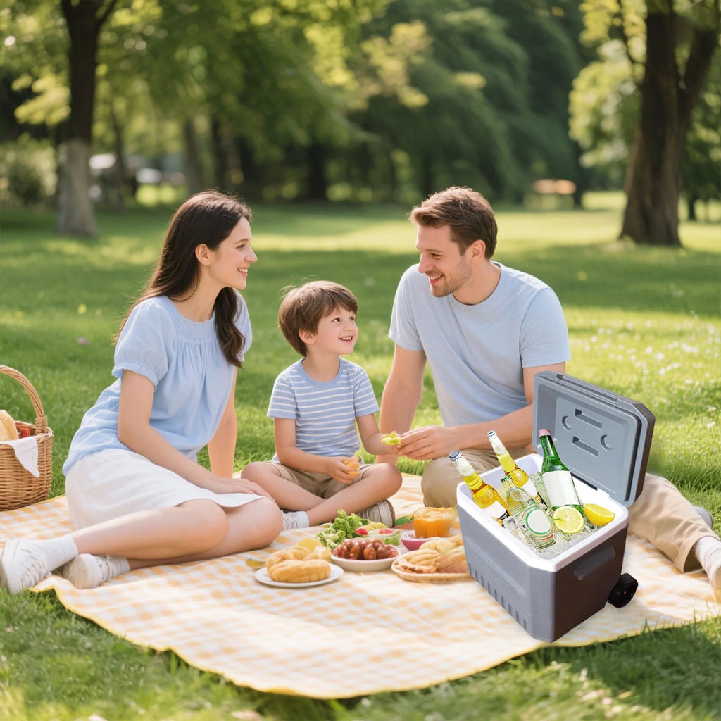 Hard Ice Chest Cooler With Wheels And Handle Portable Wheeled Coolers To Keep Food Fresh Or Drinks Insulated Container Classic Outdoor Storage