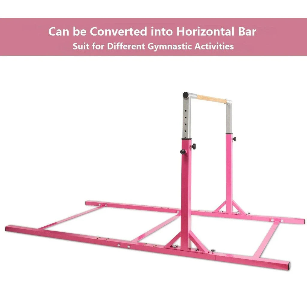 2026 NewCostway Kids Gymnastics Parallel Bars Double Horizontal Bars Adjustable Width Height