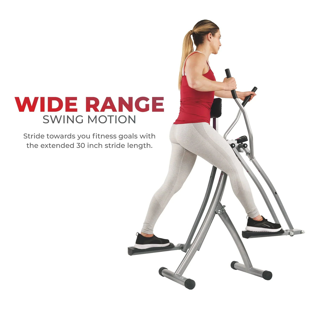 2026 NewSunny Health & Fitness SF-E902 Air Walk Trainer Glider w/ LCD Monitor