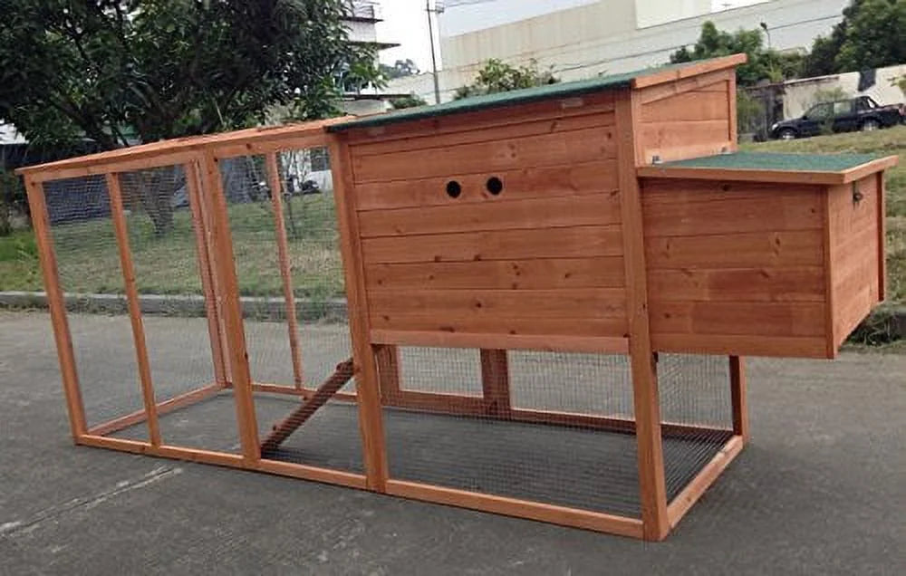 2026 NewChicken Coop Large 95" Deluxe Solid wood Hen Chicken Cage House Coop Huge with Run nesting box