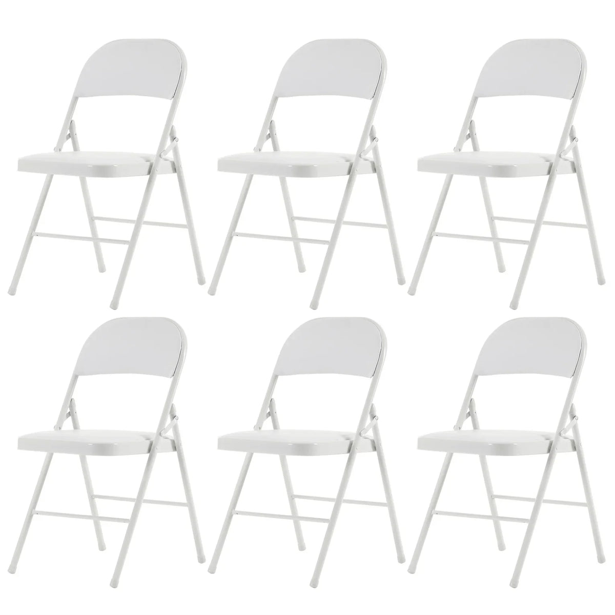 2026 New6 Pack Gray Folding Chairs with Padded Seats, Portable Stackable Foldable Chairs for Indoor & Outdoor, Commercial Seat with Metal Frame for Events Office Wedding Party, 330lbs Capacity