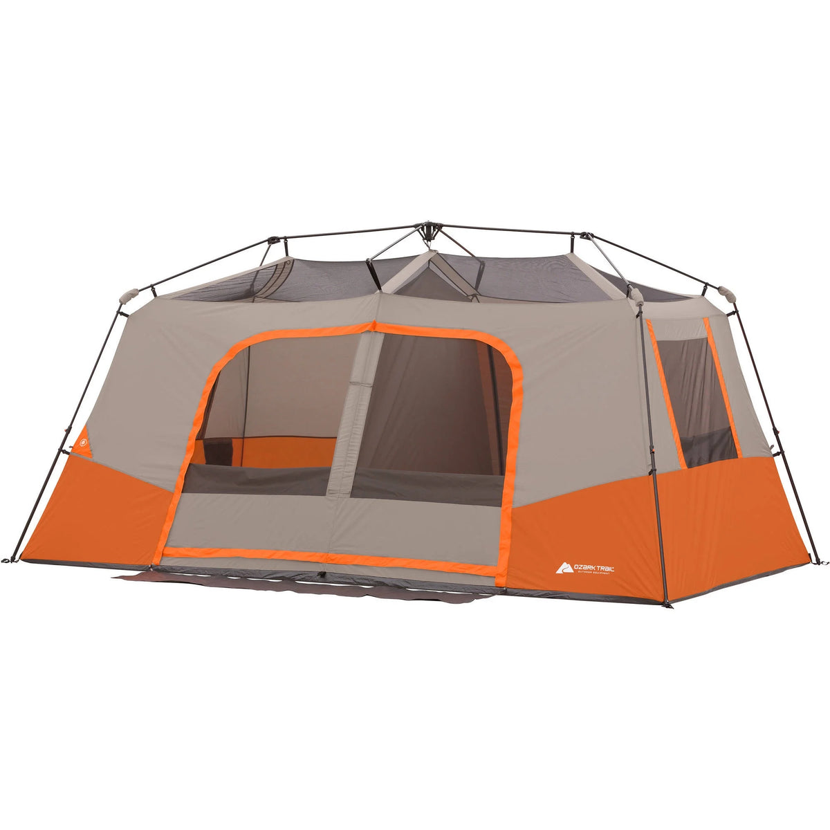 Ozark Trail 11-Person Instant Cabin Tent with Private Room -C 3-Room Family Camping Tent with Awning